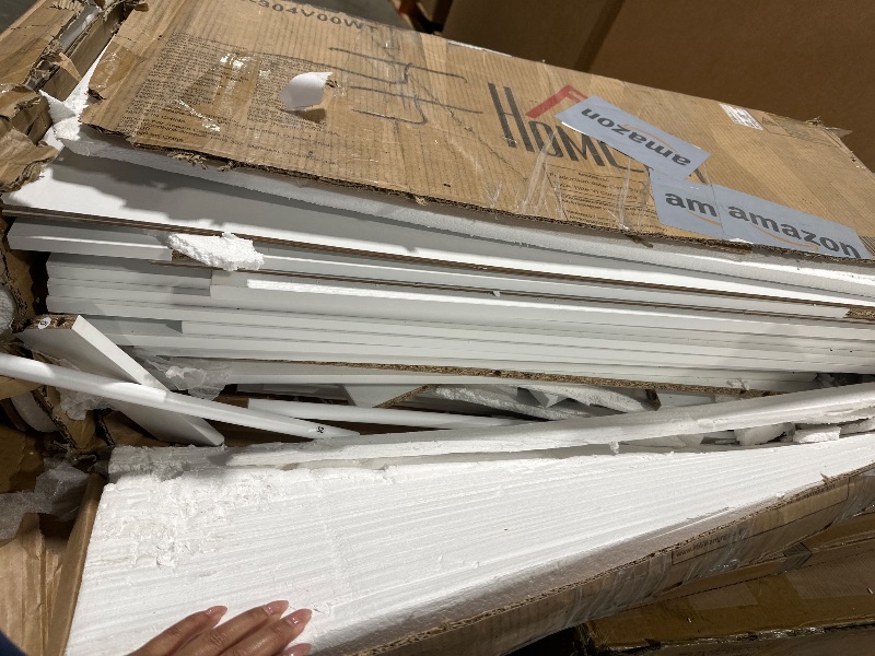 Photo 1 of *****BROKEN/ IT IS UNKNOWN IF ANY PARTS ARE MISSING****
HOMCOM 72" Farmhouse Kitchen Pantry Cabinet, Freestanding Tall Storage Cabinet with 4 Barn Doors, 4 Adjustable Shelves and 8 Door Shelves, Embossed White Wood Grain