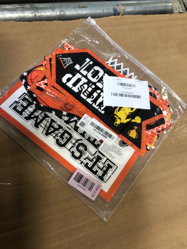 Photo 1 of 20 Pieces Basketball Party Sign Basketball Themed Party Decoration Supplies Kids Teenagers Boys B-Day Photo Prop