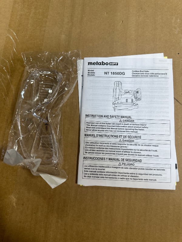 Photo 1 of **MISSING PARTS - See clerk notes**
Metabo HPT 18V MultiVolt Compact Cordless Brad Nailer Kit, 18 Gauge Nailer with Power Tool 2.0Ah Lithium Ion Battery, Drives 5/8" to 2" Brad Nails, 700 per Charge, NT1850DG