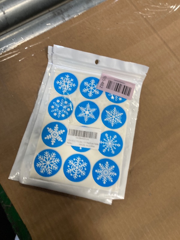 Photo 1 of 1.5 inch 120 PCS Snowflakes Merry Christmas Stickers Labels Adhesive Decorative Envelope Seals Stickers for Cards Envelopes Boxes