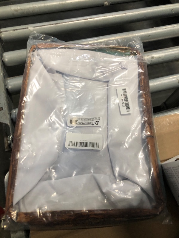 Photo 1 of Bzocm Wood Print Rectangular Storage Basket Retro Vintage Organizer Bin Shelf Baskets For Clothes Gifts For Home Office Dorm