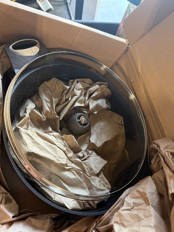 Photo 1 of ***RETAIL 50$*** SENSARTE Nonstick Stock Pot with Lid,  Induction Cooking Pot with Tempered Glass Lid, Stew Pot with Swiss Nonstick Granite Coating, PFOA PFOS APEO Free, Gray