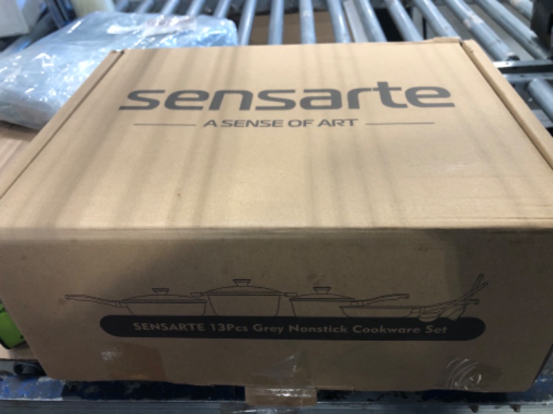 Photo 1 of ***RETAIL 50$*** SENSARTE Nonstick Stock Pot with Lid,  Induction Cooking Pot with Tempered Glass Lid, Stew Pot with Swiss Nonstick Granite Coating, PFOA PFOS APEO Free, Gray