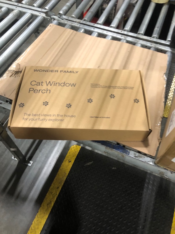 Photo 1 of  Cat Sill Window Perch Sturdy Hammock Window Seat with Cushion Cover, Wood & Metal Frame for Large Cats, Easy to Adjust Cat Bed for Windowsill, Bedside, Drawer and Cabinet (L)