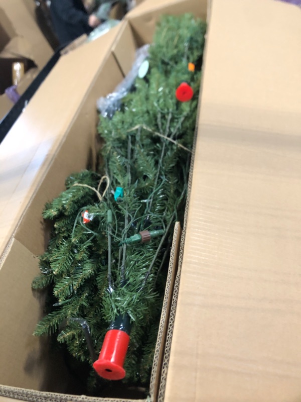 Photo 1 of *** LIGHTS DAMAGED ** National Tree Company 7.5 ft Pre-Lit Dunhill Fir Artificial Christmas Tree, 700 LED Lights, 2,514 Tips, Foot Pedal, 10 Light Functions, Includes Stand, Green