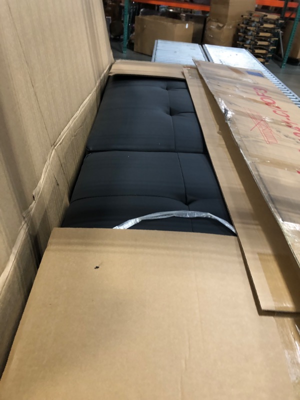 Photo 1 of *** STOCK PHOTO SIMILAR NOT EXACT*** *** PARTIAL SET BOX 2 OF 3 ***  53'' Convertible Sleeper Sofa Bed, Modern Velvet Fabric, Adjustable Backrest, Side Pocket and 2 Pillows, 3-in-1 Pull Out Loveseat Couch for Living Room, Bedroom, Small Spaces, Black