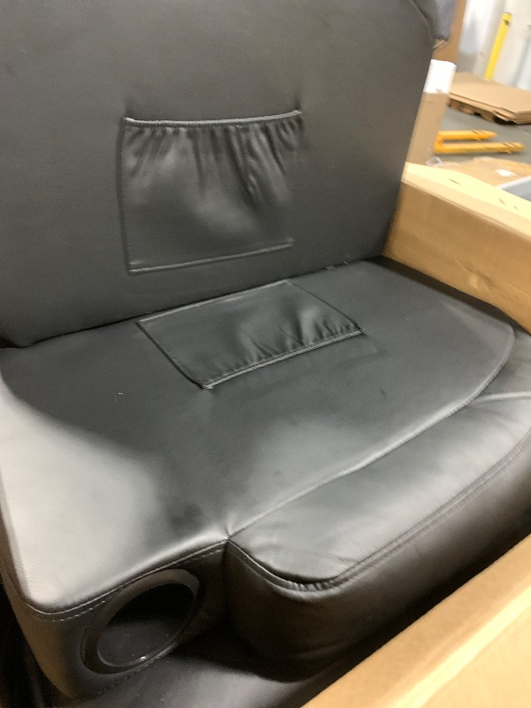 Photo 1 of ***SET***** Flamaker Swivel Rocker Recliner Chair with Vibration Massage, 360° Swivel Recliner Chairs for Adults Ergonomic Lounge Chair with Cup Holders Lazy Boy Recliner Single Sofa Seat (Leather, Black)