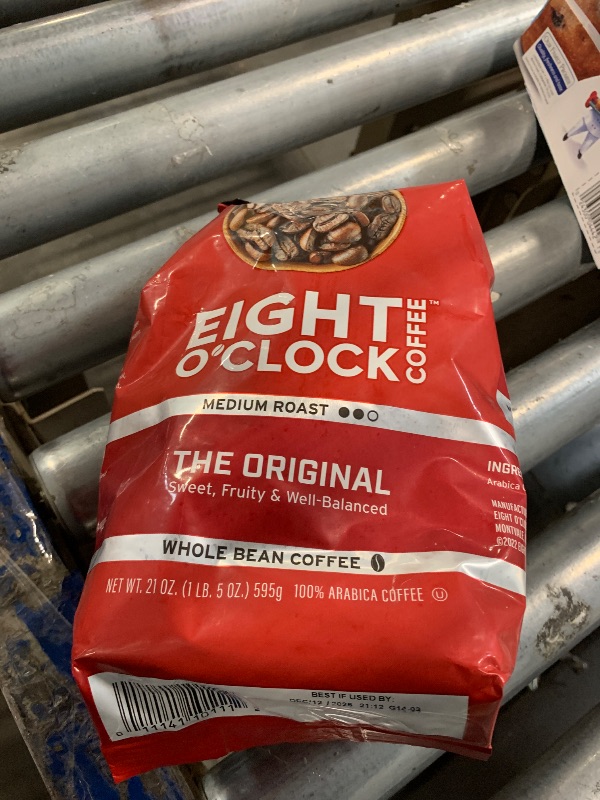 Photo 1 of ***EXP DECEMBER 12 2025****Eight O'Clock Coffee The Original, 21 Ounce (Pack of 1) Medium Roast Whole Bean Coffee, 100% Arabica, Kosher Certified