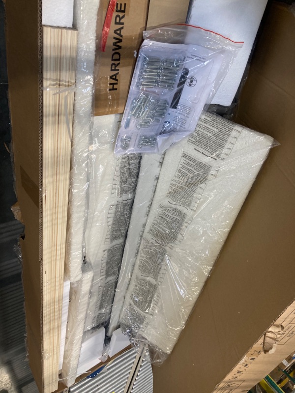 Photo 1 of ******FACTORY SEALED*****Garvee Full Size Bed Frame with Storage Drawers, Upholstered Boucle Platform Bed with Round Headboard, Heavy Duty & Noise Free, No Box Spring Needed, Beige