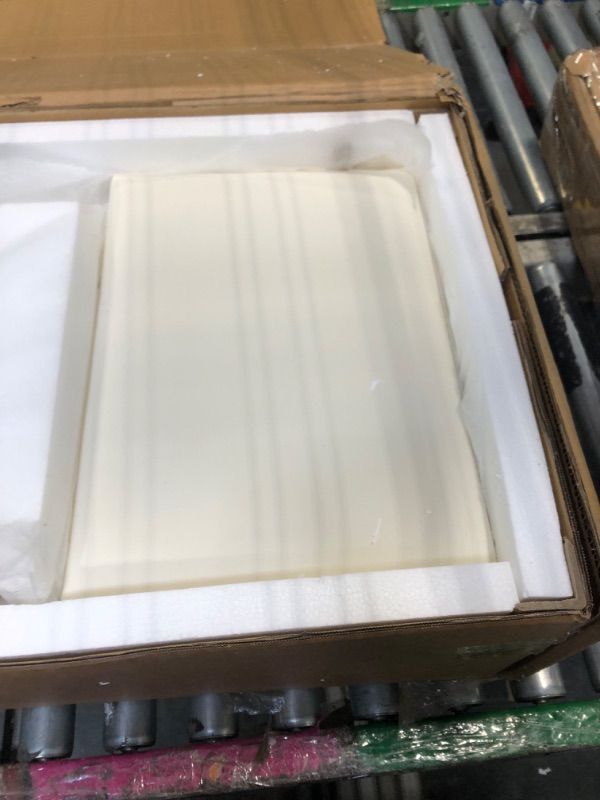 Photo 1 of ***SET OF 2 BOXES****Pamapic Glass Top Vanity Desk with Mirror and Lights, 11 Drawers Makeup Vanity with Charging Station and Chair, Golden Handles Dressing Table, 3 Lighting Modes Makeup Table, White