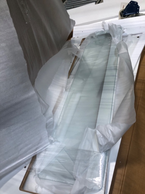 Photo 1 of ***SET OF 2 BOXES****Pamapic Glass Top Vanity Desk with Mirror and Lights, 11 Drawers Makeup Vanity with Charging Station and Chair, Golden Handles Dressing Table, 3 Lighting Modes Makeup Table, White