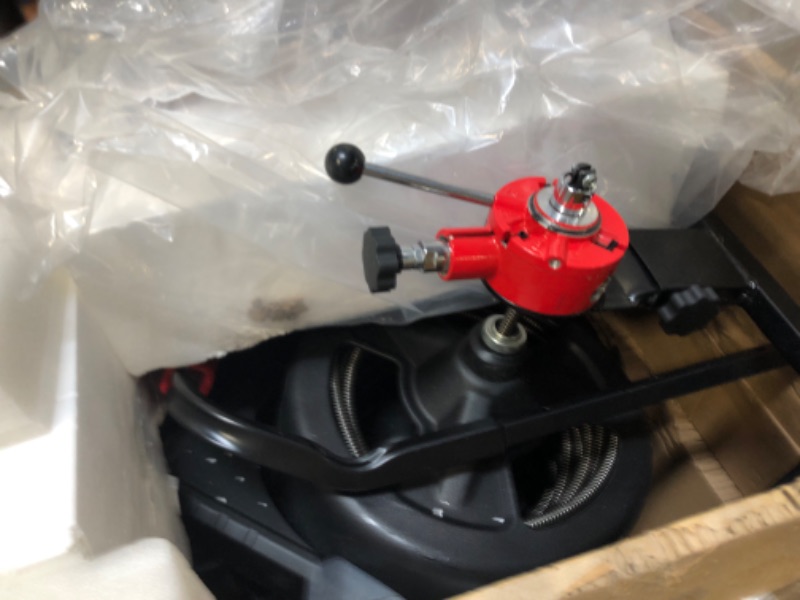Photo 1 of ******* MISSING SOME TOOLS AND THE HANDEL***GarveeTech 100 ft 1/2 in Auto-feed Electric Drain Cleaner Machine, Heavy-duty Drain Auger for 1” to 4” Pipes w/ 6 Cutters, Gloves, Drain Auger Cleaner Sewer Snake
