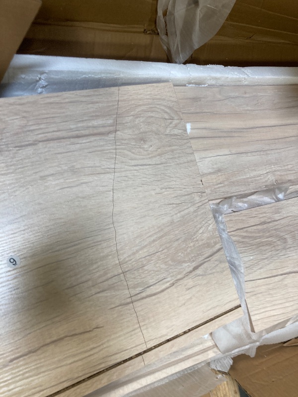 Photo 1 of ***CRACKED MISSING SCREWS****GarveeHome Dresser for Bedroom, 6 Drawer Dresser with LED Lights and Charging Station, Wide Chest of 6 Drawers with Open Space, Modern Large Capacity Storage Cabinet, Living Room, Hallway, Oak