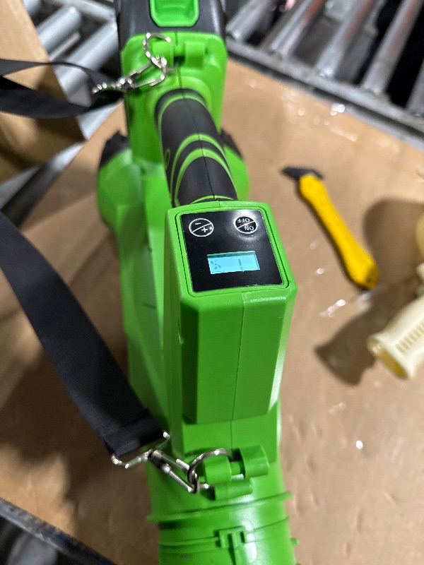 Photo 1 of ** MISSING ONE BATTERY **Cordless Leaf Blower with Battery and Charger, 540 CFM/170 MPH Leaf Blower Cordless, 2 X 6.0Ah Electric Lawn Blower, Lightweight Battery Powered Leaf Blowers for Patio Lawn Care Outdoor Cleaning 2024