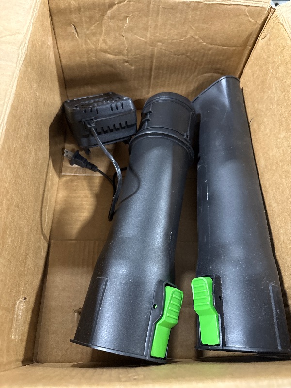 Photo 1 of ** MISSING ONE BATTERY **Cordless Leaf Blower with Battery and Charger, 540 CFM/170 MPH Leaf Blower Cordless, 2 X 6.0Ah Electric Lawn Blower, Lightweight Battery Powered Leaf Blowers for Patio Lawn Care Outdoor Cleaning 2024