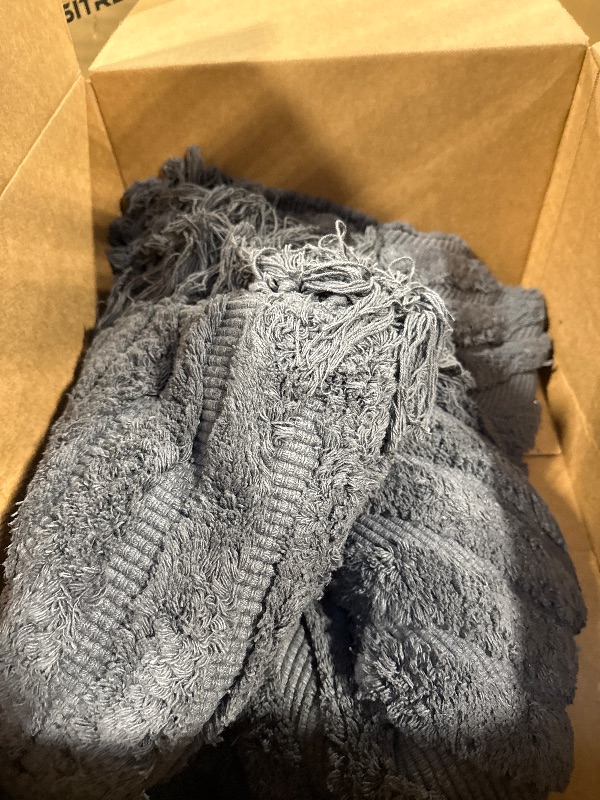 Photo 1 of ** LITTLE DIRTY**Boho Farmhouse Cotton Area Rug 4x6, Washable Tufted Indoor Carpet for Living Room Bedroom Office Room Dining Room Kitchen, Soft Grey Floor Rug, Decorative Home Décor Accent