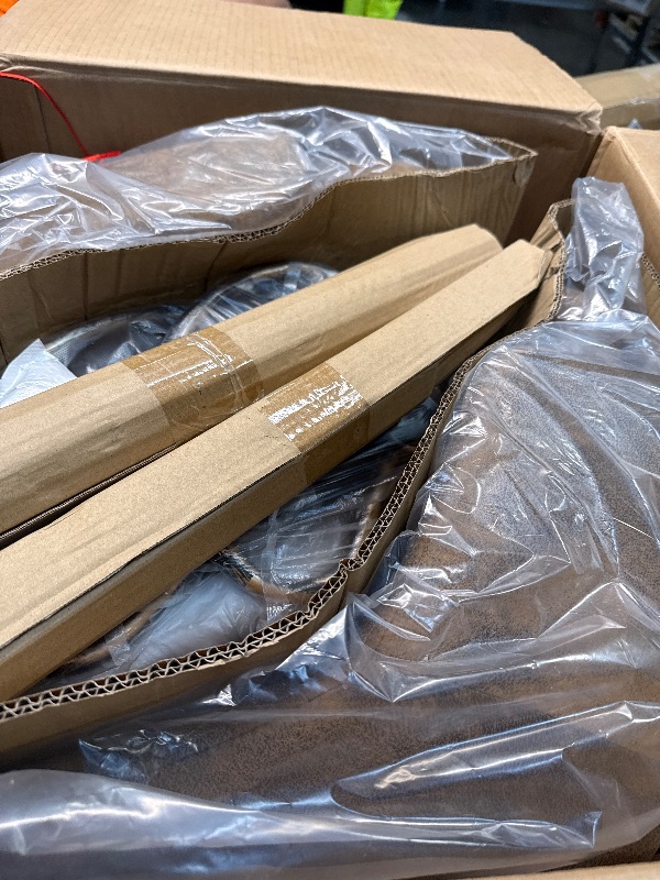 Photo 1 of ** MISSING 2**VECELO Bar Stools Set of 4, Adjustable Barstools, Counter Height Stools with Back and Arm, Kitchen Island Stools, Swivel PU Chairs for Pub, Dining Room, Industrial Style, Brown