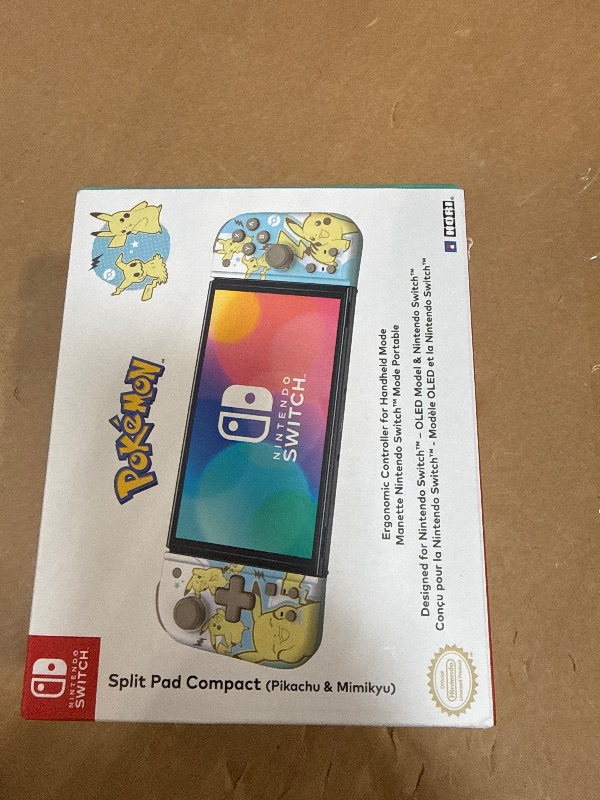 Photo 1 of HORI Nintendo Switch Split Pad Compact (Pikachu & Mimikyu) - Ergonomic Controller for Handheld Mode - Officially Licensed by Nintendo & Pokémon
