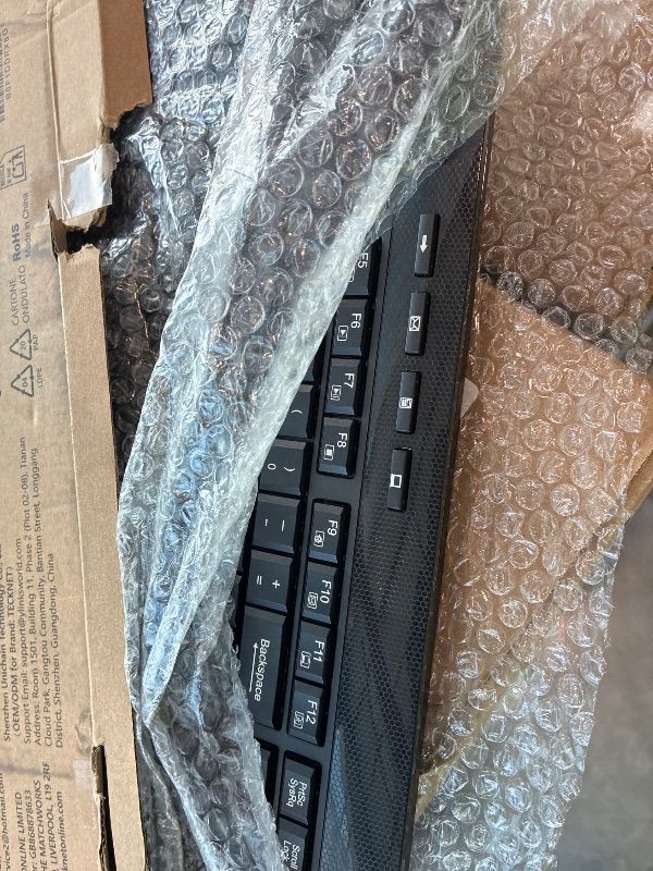 Photo 1 of **CONNECTOR MISSING**TECKNET Ergonomic Wireless Keyboard for Laptop, 2.4G USB Silent Computer Keyboard with Comfortable Palm Rest & Adjustable Feet Stand for Desktop, PC, Notebook, Surface and Windows, Full Size Layout