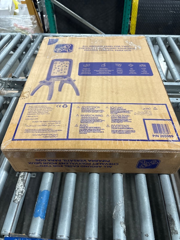 Photo 1 of Step2 All Around Easel for Two, Kids Activity Table, Double-Sided Art Board, Made of Durable Plastic, Includes 94-Piece Soft Foam Magnets, For Toddlers 3+ Years Old