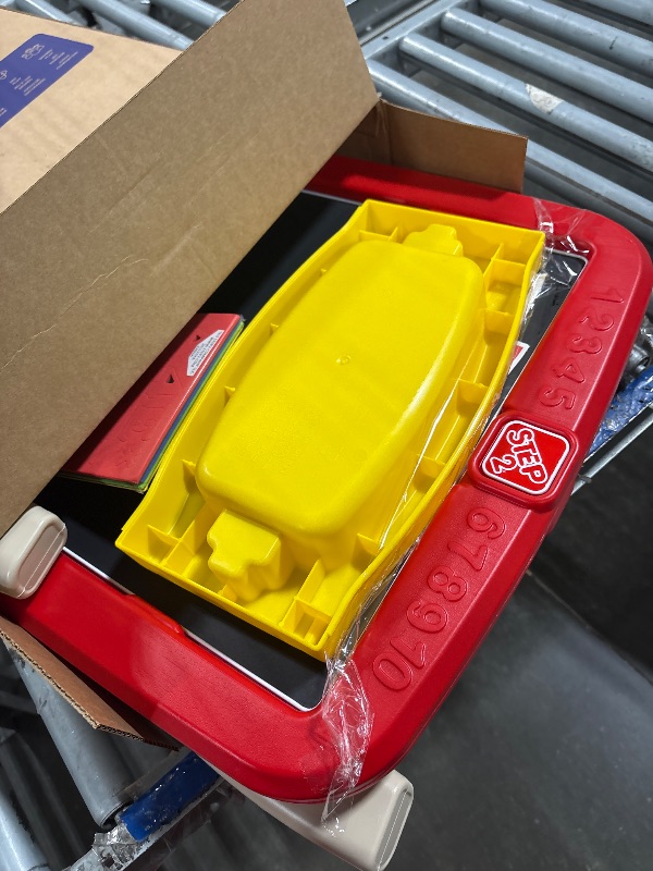 Photo 1 of Step2 All Around Easel for Two, Kids Activity Table, Double-Sided Art Board, Made of Durable Plastic, Includes 94-Piece Soft Foam Magnets, For Toddlers 3+ Years Old