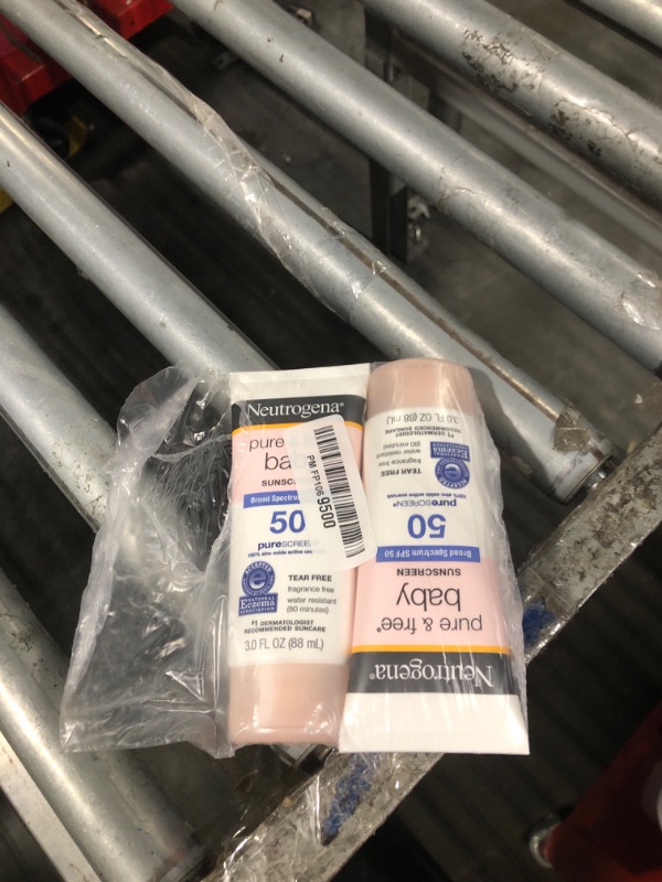 Photo 1 of ***On;y 2***
Neutrogena Pure & Free Baby Mineral Sunscreen Lotion with Broad Spectrum SPF 50 & Zinc Oxide, Water-Resistant, Hypoallergenic & Tear-Free Baby Sunscreen, 3 fl. oz, 3 pk