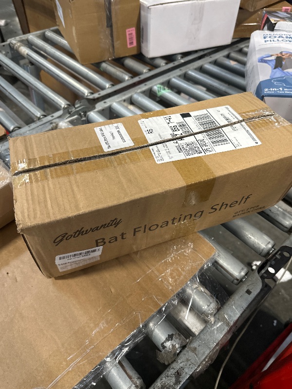 Photo 1 of **MISSING BAT FACE**
Gothvanity Gothic Bat Floating Shelves 2 Pack - Black Spooky Dark Aesthetic Wall Mounted Storage, Wooden Home Decor for Bedroom Kitchen Bathroom Office