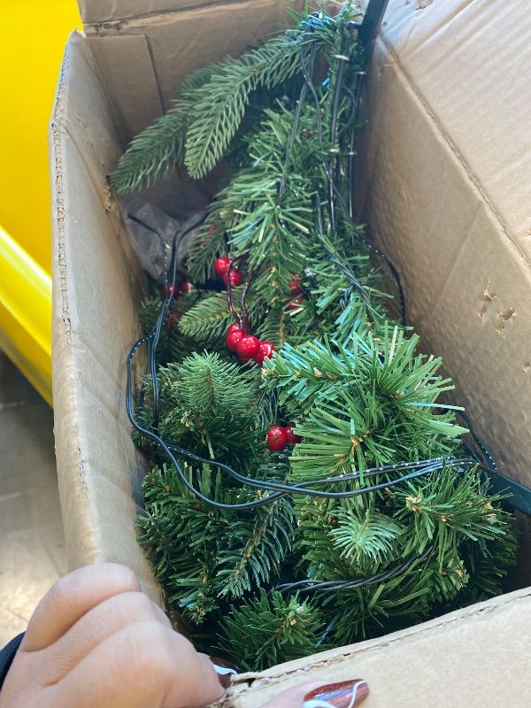 Photo 1 of *UNTESTED*
Brightown 24 Inch Pre-Lit Artificial Christmas Wreaths for Front Door,Christmas Decorations Indoor with Pine Cones & Berry Clusters, Christmas Wreath with 50 Lights for Fireplace Wall Window, Plug-in