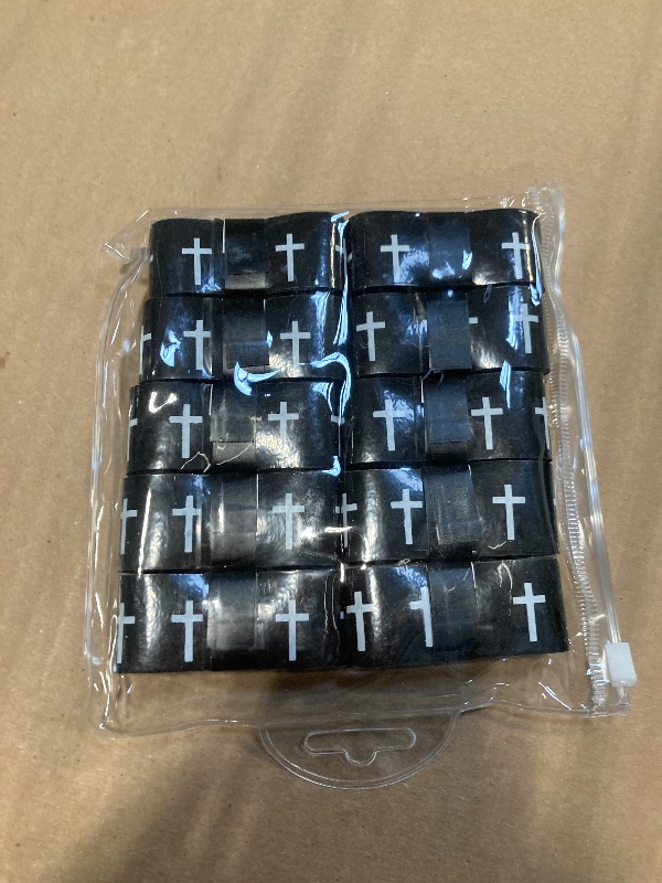 Photo 1 of 10pcs Tacky Faith Cross Pickleball Overgrip, Religious Anti Slip Pickleball Tape Moisture-Wicking Grip Tape, Standard & Skinny Handles (Black, One Size)