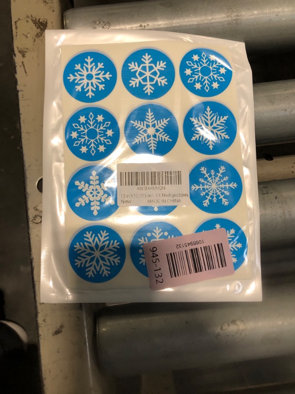 Photo 1 of 1.5 inch 120 PCS Snowflakes Merry Christmas Stickers Labels Adhesive Decorative Envelope Seals Stickers for Cards Envelopes Boxes