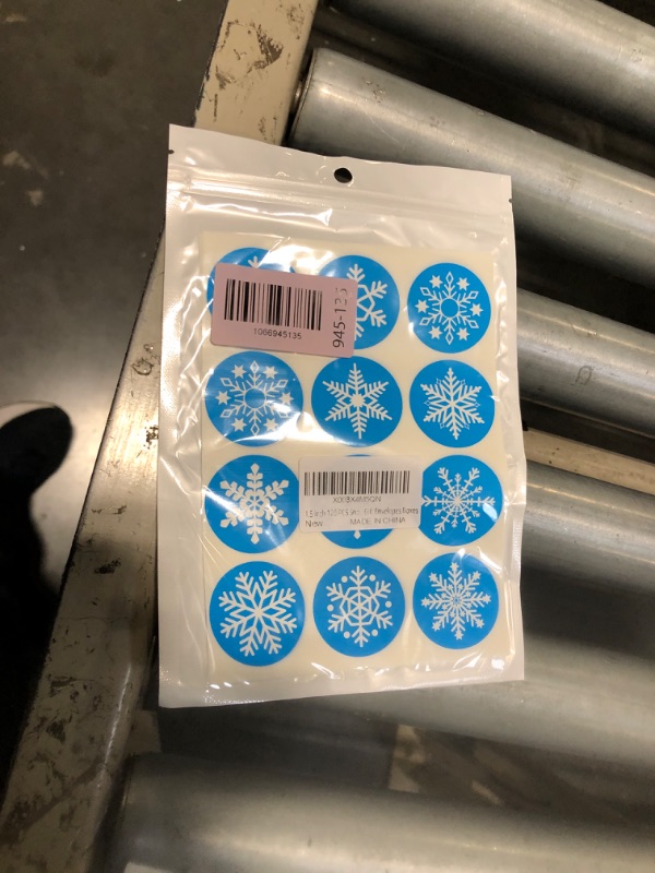 Photo 1 of 1.5 inch 120 PCS Snowflakes Merry Christmas Stickers Labels Adhesive Decorative Envelope Seals Stickers for Cards Envelopes Boxes