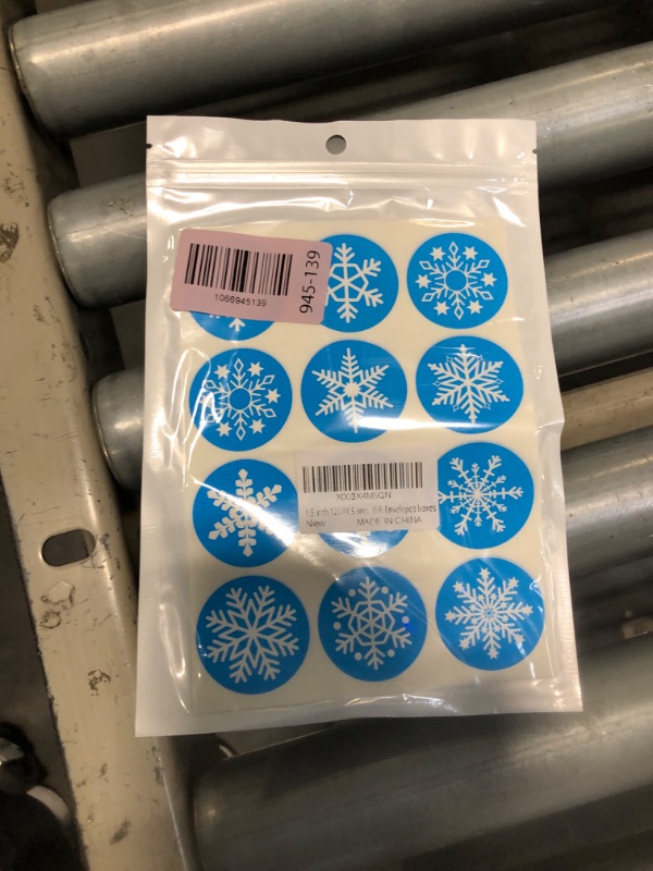 Photo 1 of 1.5 inch 120 PCS Snowflakes Merry Christmas Stickers Labels Adhesive Decorative Envelope Seals Stickers for Cards Envelopes Boxes