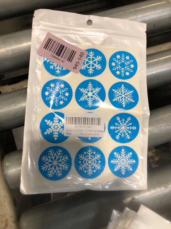Photo 1 of 1.5 inch 120 PCS Snowflakes Merry Christmas Stickers Labels Adhesive Decorative Envelope Seals Stickers for Cards Envelopes Boxes