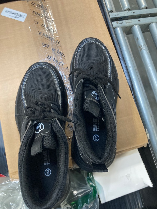 Photo 1 of **HAVE BEEN WORN AND USED!!!!!!! NOT NEW***TANIELD Steel Toe Shoes for Men Slip on Casual Work Shoes Breathable Indestructible Safety Sneakers Comfortable Steel Toe Loafers Lightweight Walking Sneakers for Industrial Construction Black