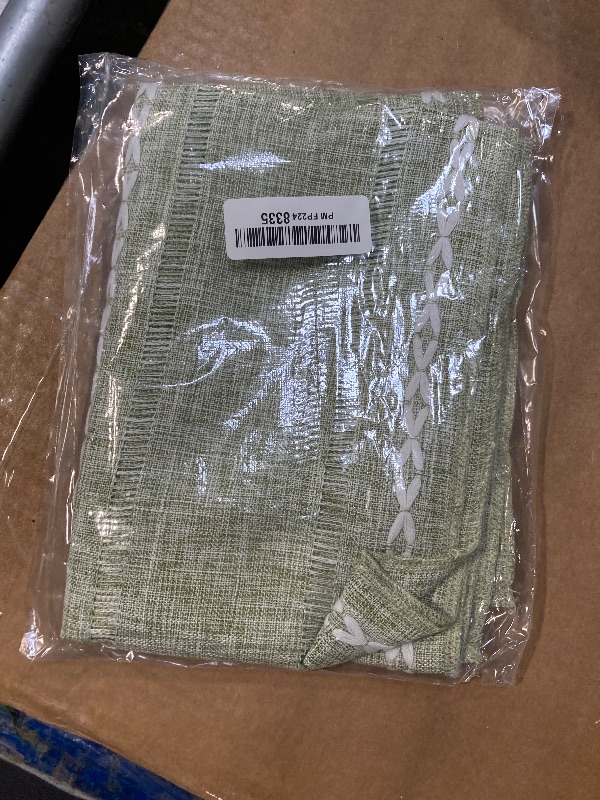 Photo 1 of *USED*
Artoid Mode Sage Green Rustic Cotton Linen Table Runner, Seasonal Embroidered Hollow Kitchen Dining Table Decoration for Home Party Decor 13x72 Inch
