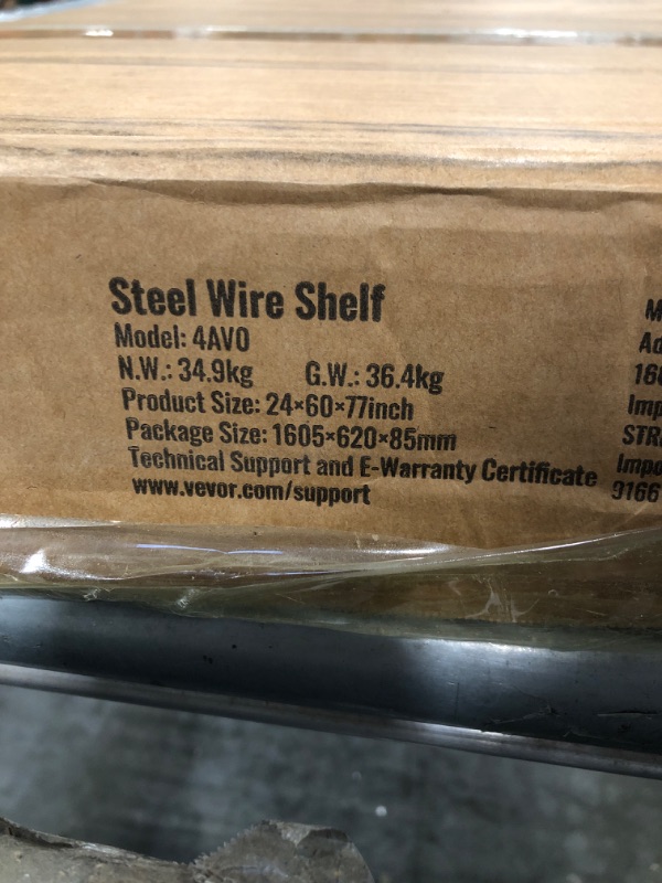 Photo 1 of *****SIMILAR***

VEVOR Storage Shelving Unit, 5-Tier Adjustable, 2000 lbs Capacity, Heavy Duty Garage Shelves Metal Organizer Utility Rack, Black, 48" L x 18" W x 72" H for Kitchen Pantry Basement Bathroom Laundry