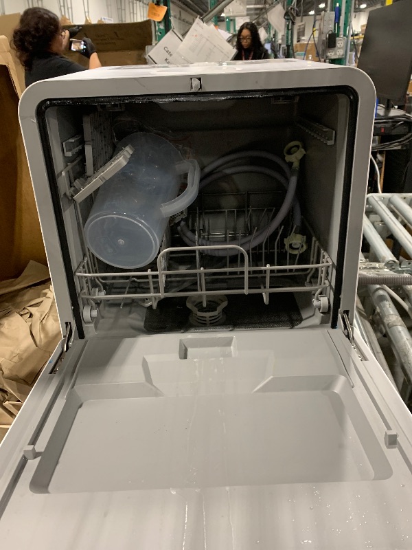 Photo 1 of **IT IS NOT PROPERLY ASSEMBLED AT THE BACK , AND IT IS BIT DIRTY.***
 Silonn Portable Countertop Dishwasher, 5L Tank No Plumbing Needed 7 Wash Prog 360° Spray, 4-Place Settings Dishwasher Auto Dry for Apartments RVs Dorms