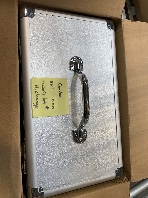 Photo 1 of *****THE NUMBERS ON THE PAPER ARE THE SECURITY CODE.***
LOCKCURX Large Lock Box - Security Combination Lock Box, Locking Storage Case for Personal Items and Medicine, Childproof Lockable Lockbox for Home/Office/School, 15.1x9.4x8.7 Inch, Silver