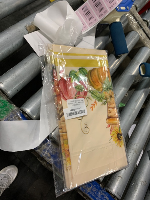 Photo 1 of 3PCS Thanksgiving Tablecloth, Disposable Plastic Tablecloths Rectangle Give Thanks Table Cover with Harvest Pumpkin Turkey for Home Kitchen Party Picnic Thanksgiving Decorations, 51.2x 86.6inch