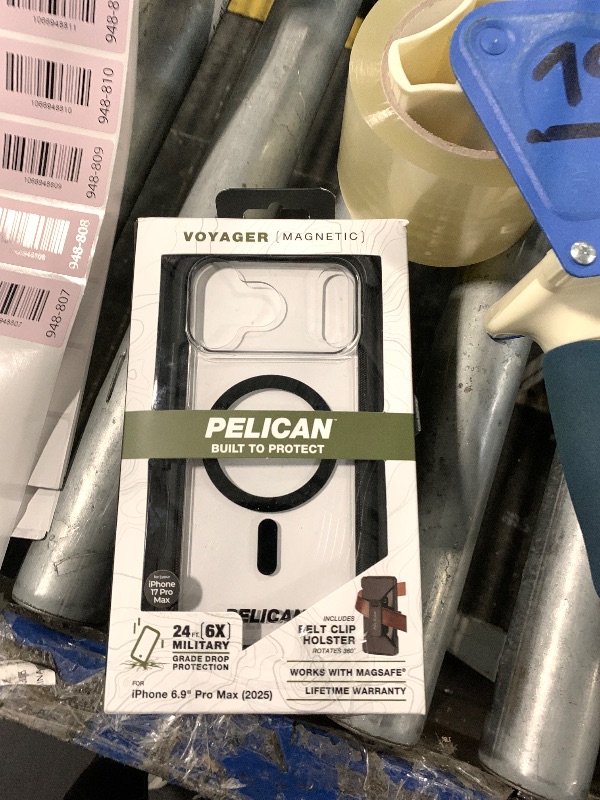 Photo 1 of Pelican Voyager iPhone 17 Pro Max Case [Compatible with MagSafe] Rugged Phone Case, 24ft Military-Grade Drop Protection - Heavy Duty Cover w/Belt Clip Holster for iPhone 17 Pro Max - Black/Clear