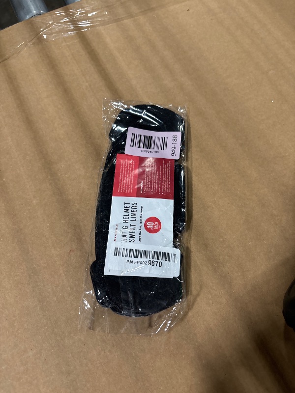 Photo 1 of Maplefield 3-Layer Disposable Hat & Helmet Sweat Liners - Moisture-Wicking Head Sweat Liner - Universal-Fit Helmet Guards - Slim Adhesive Hard Hat Accessories - Pack of 10, Black