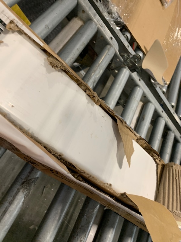 Photo 1 of ***Missing Hardware***inQracer Vinyl PVC White Real Estate Sign Post with Flat Cap 6ft. Realtor Yard Sign Post, 47" Arm Holds Up to 36" Sign(No Sign)