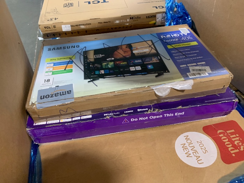 Photo 1 of ***SALE FINAL, TELEVISIONS NON FUNCTIONAL, FOR PARTS ONLY*** PALETTE OF MISC BROKEN TELEVISIONS, 5 TOTAL