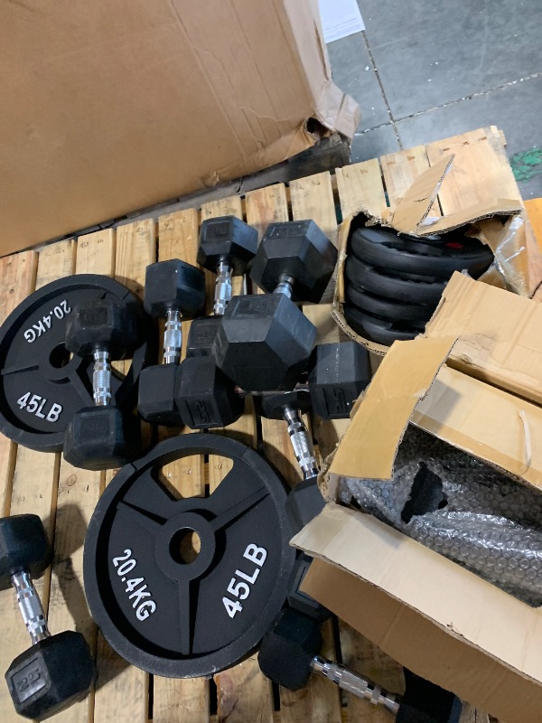 Photo 1 of ***SALE FINAL, INCOMPLETE SET*** MISC WEIGHT PLATES AND DUMBBELLS