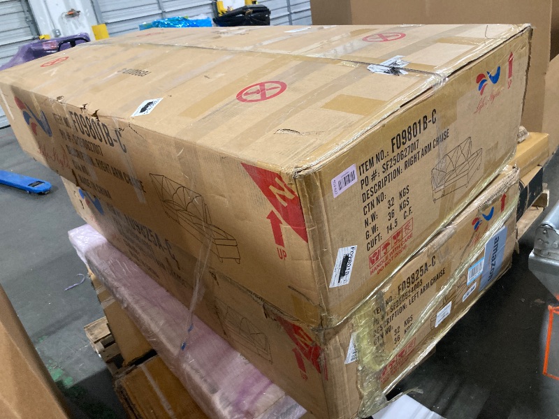 Photo 1 of ****MULTIPLE BOX SET, LEFT & RIGHT CHAISES ONLY, NO OTTOMAN**** Lyngins Couches for Living Room Modern L Shaped Couch Comfy Flannelette Fabric 3 Pieces Sectional Sofa with Chaise, Ottoman with Storage for Office and Small Apartment, Off-White