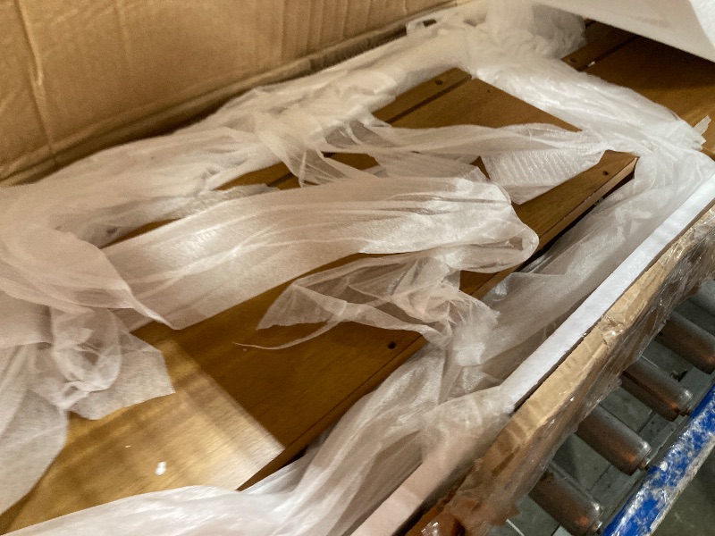 Photo 1 of ***LIKELY MISSING HARDWARE*** Merax Solid Wood Queen Bed Frame Slat Headboard Design with Concealed Side 3 Layers Storage Shelves, Casual Farmhouse Style Platform Bed, No Box Spring Needed