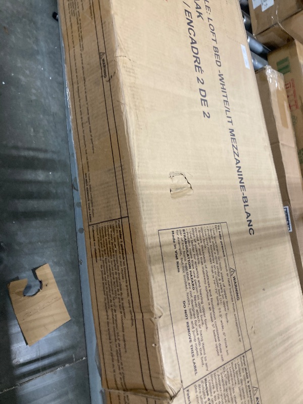 Photo 1 of ***PARTIAL SET, BOX 2/2 ONLY*** Ball & Cast Full Size Loft Bed with Desk & Lateral Storage Ladder,Heavy Duty Metal Bedframe W/Safety Guard,Easy Assembly,Space Saving,Modern Bedroom Furniture for Boys Girls Teens Adult,White