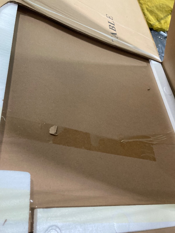 Photo 1 of ****PARTIAL SET, BOX 1/2***** Hathaway Merlot 12 Foot Shuffleboard Table for Family Game Room - with Lacquer Coated Playfield, Built-in Scorer and Cabinet, Climate Adjusters, Leg Levelers, 8 Pucks, Brush, and Wax - Walnut Finish