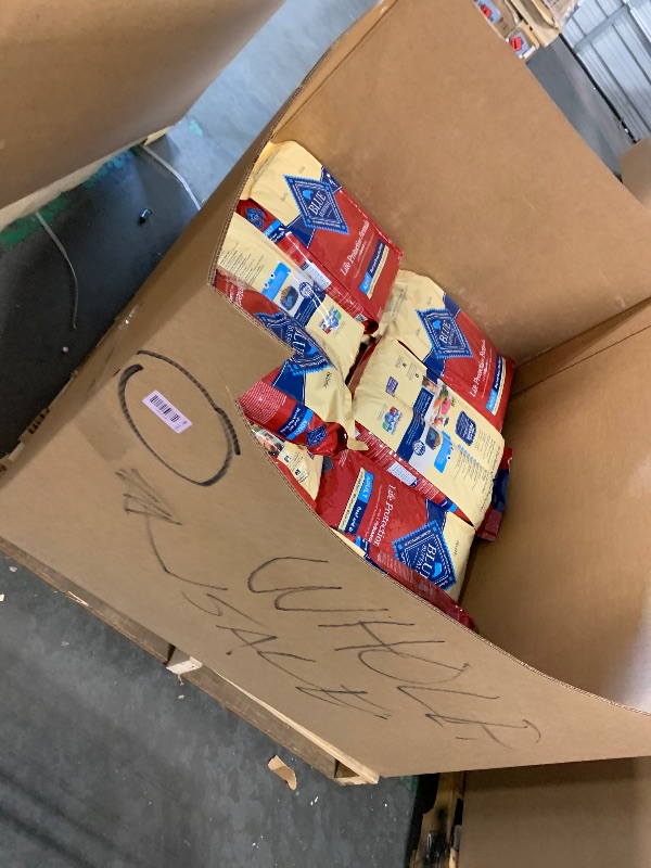 Photo 1 of ***AS IS/ NO RETURNS - SALE FINAL, PALLET OF DOG FOOD*** Blue Buffalo Life Protection Formula Adult Dry Dog Food, Helps Build and Maintain Strong Muscles, Made with Natural Ingredients, Beef & Brown Rice Recipe, 15-lb. Bag APPROX 12 BAGS