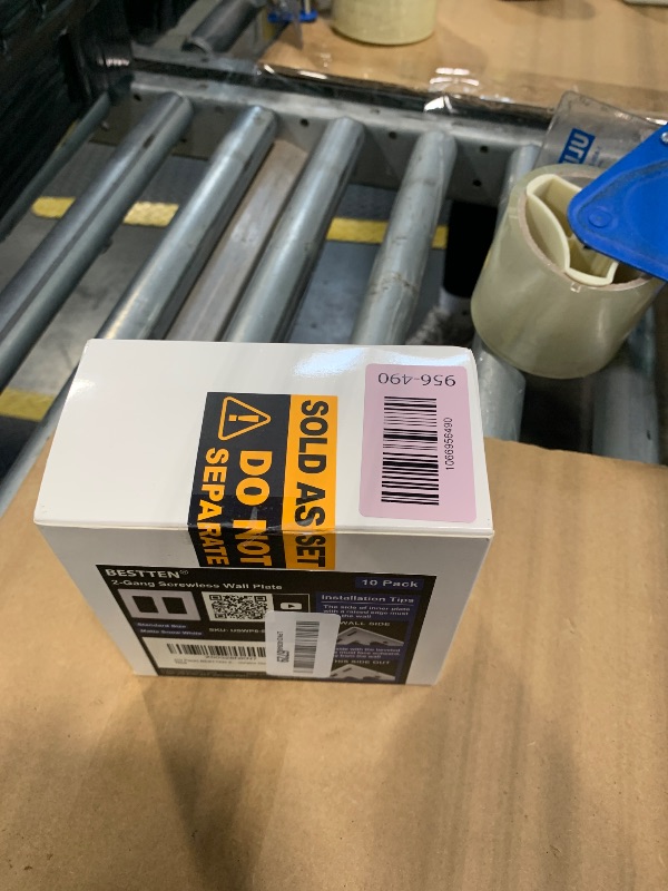 Photo 1 of (10 Pack) BESTTEN USWP6 Matte Snow White 2-Gang Screwless Wall Plate, Decorator Outlet Cover, H4.69” x W4.73”, for Light Switch, Dimmer, USB, GFCI, Receptacle